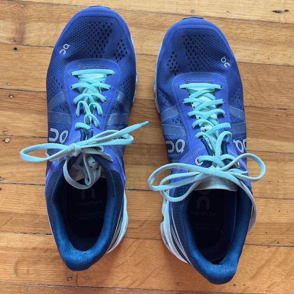 On Running WOMEN'S cloudflow dawn/jade purple blue mint sneakers shoes 6.5 37.5 - Picture 2 of 8